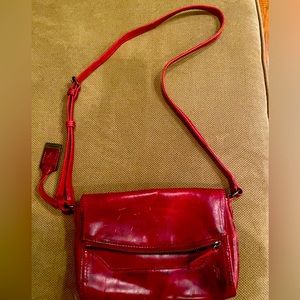 Red leather FRYE purse